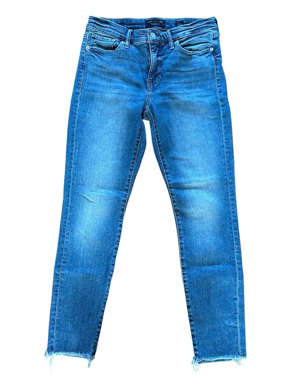 Lucky Brand Ava Ankle Skinny Jeans with Frayed Hems
